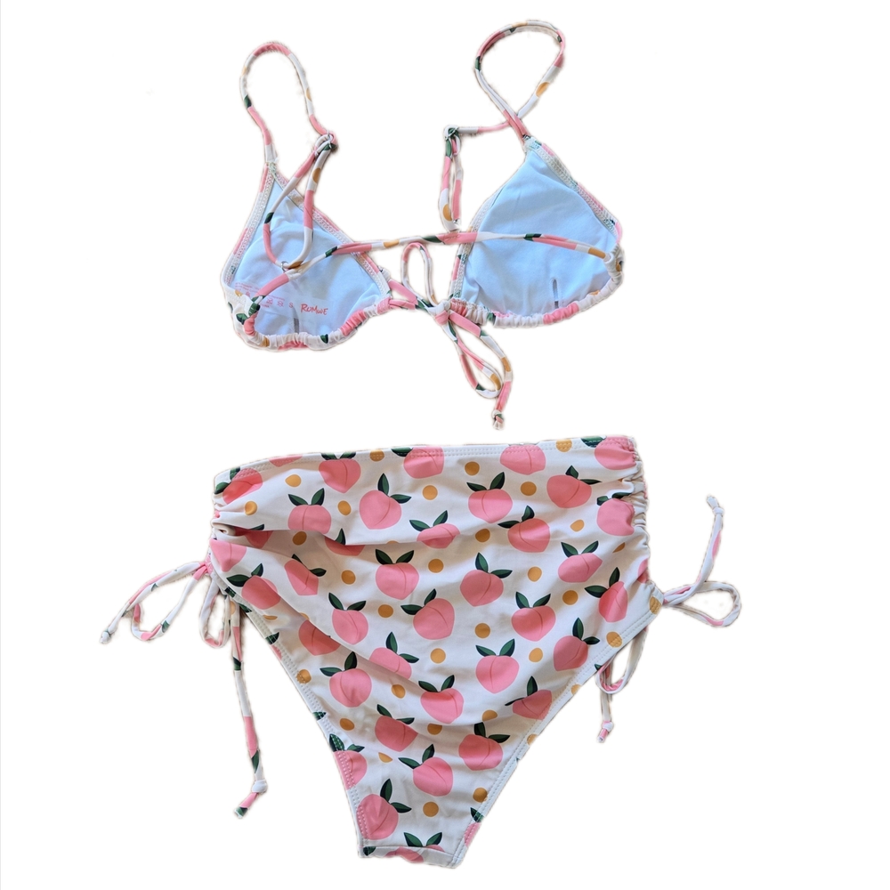 Peach Patterned Bikini Set - Picture 2 of 3